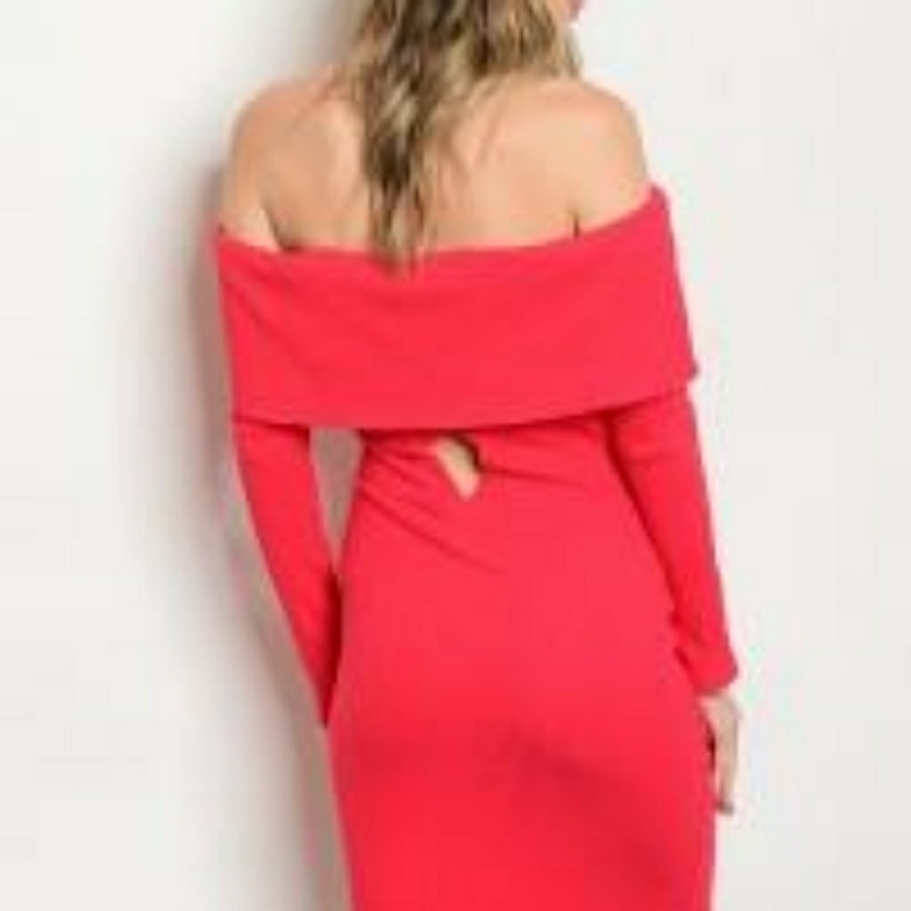 Off the shoulder red dress